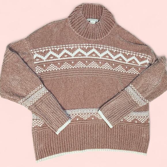 Pink and white turtleneck sweater - Picture 1 of 4